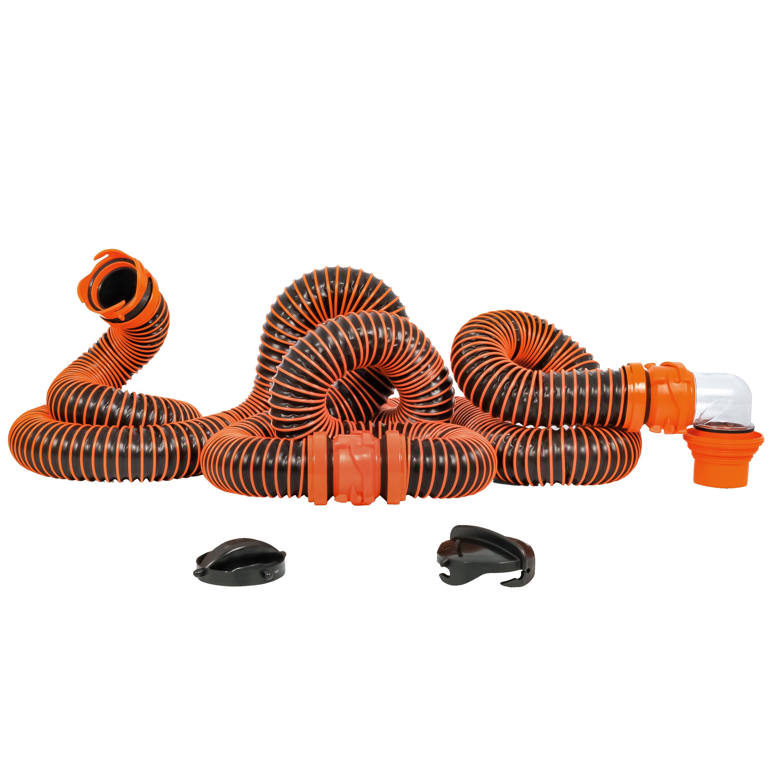 Camco RhinoEXTREME 20 Sewer Hose Kit w4 In 1 Elbow Caps 39867
